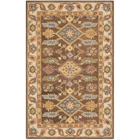 Safavieh Antiquity 2 x 3 ft. Rectangle Area Rug - Dark Brown & Ivory AT502T-2